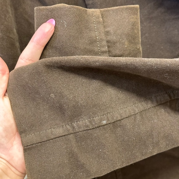 GAP Vintage Y2K Chocolate Brown 100% COTTON Button Coat M Trench Coat - Picture 4 of 10